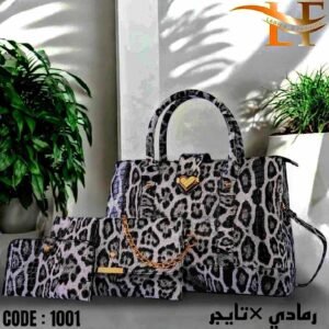 طقم شنط 3 قطع بمقاسات عملية وتصميم أنيق( رمادي* بني)